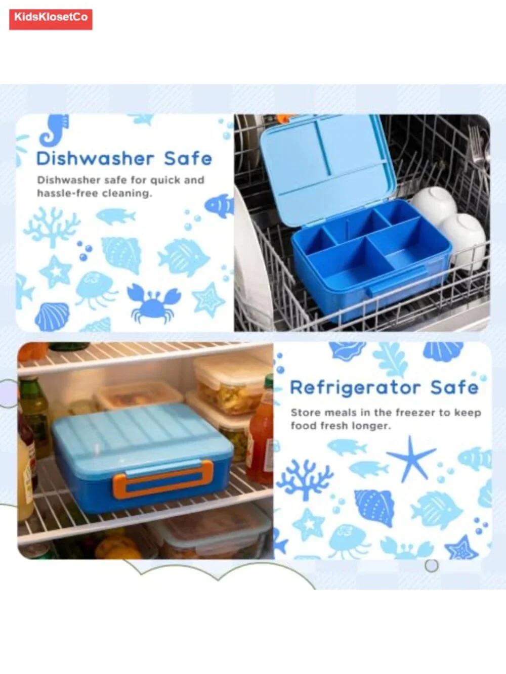 Bento Lunch Box for Kids with 8oz Thermos, Leak-Proof, BPA-Free, Dishwasher